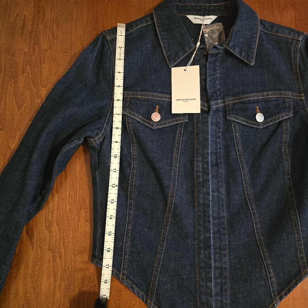 NWT Amanda Uprichard Bristol Denim Top in Dark Blue Heritage Wash - Sz Medium - Picture 12 of 16